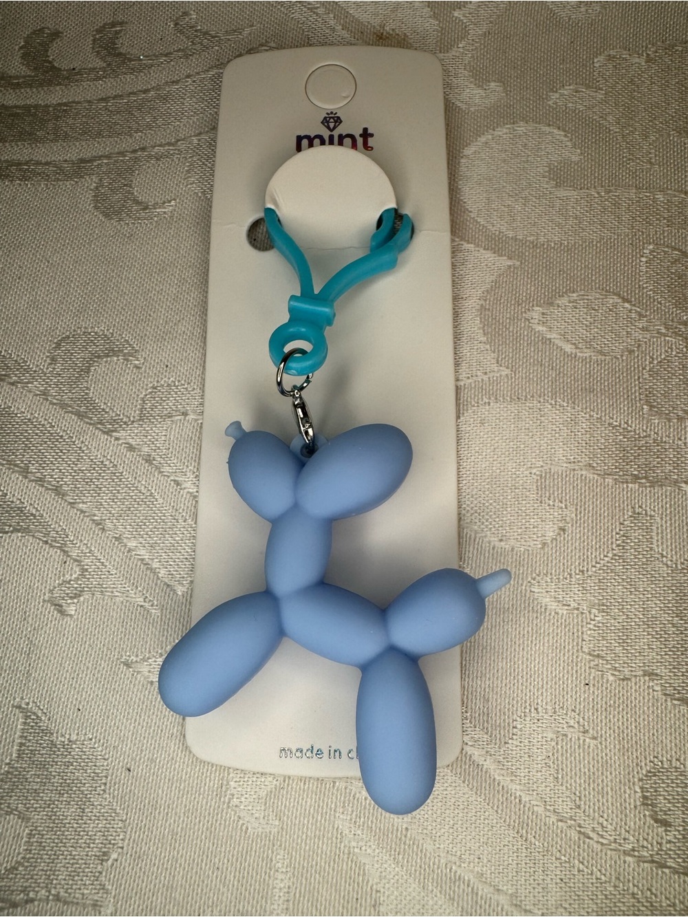 New Mint Light Blue Matte Balloon Dog Keychain Bag Charm